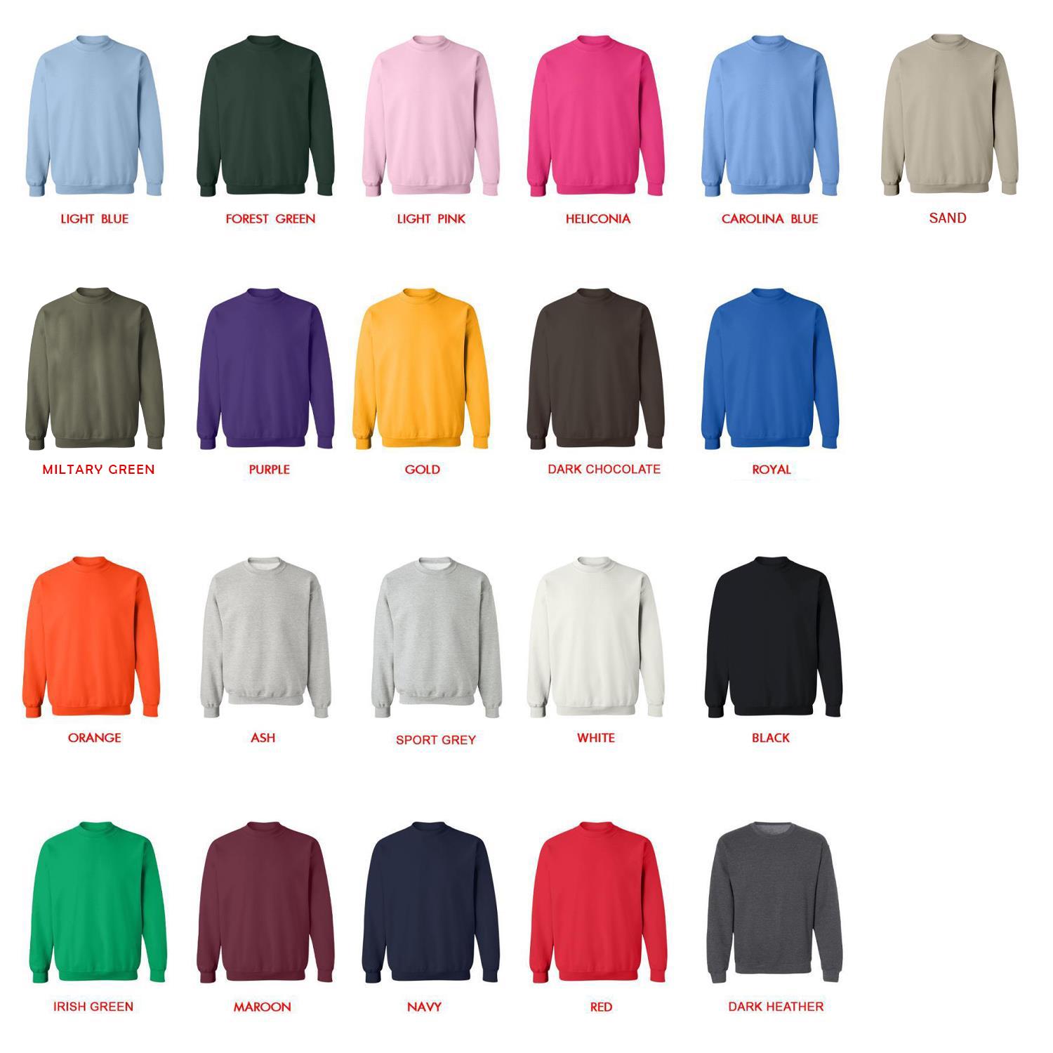 sweatshirt color chart - Tanya The Evil Store