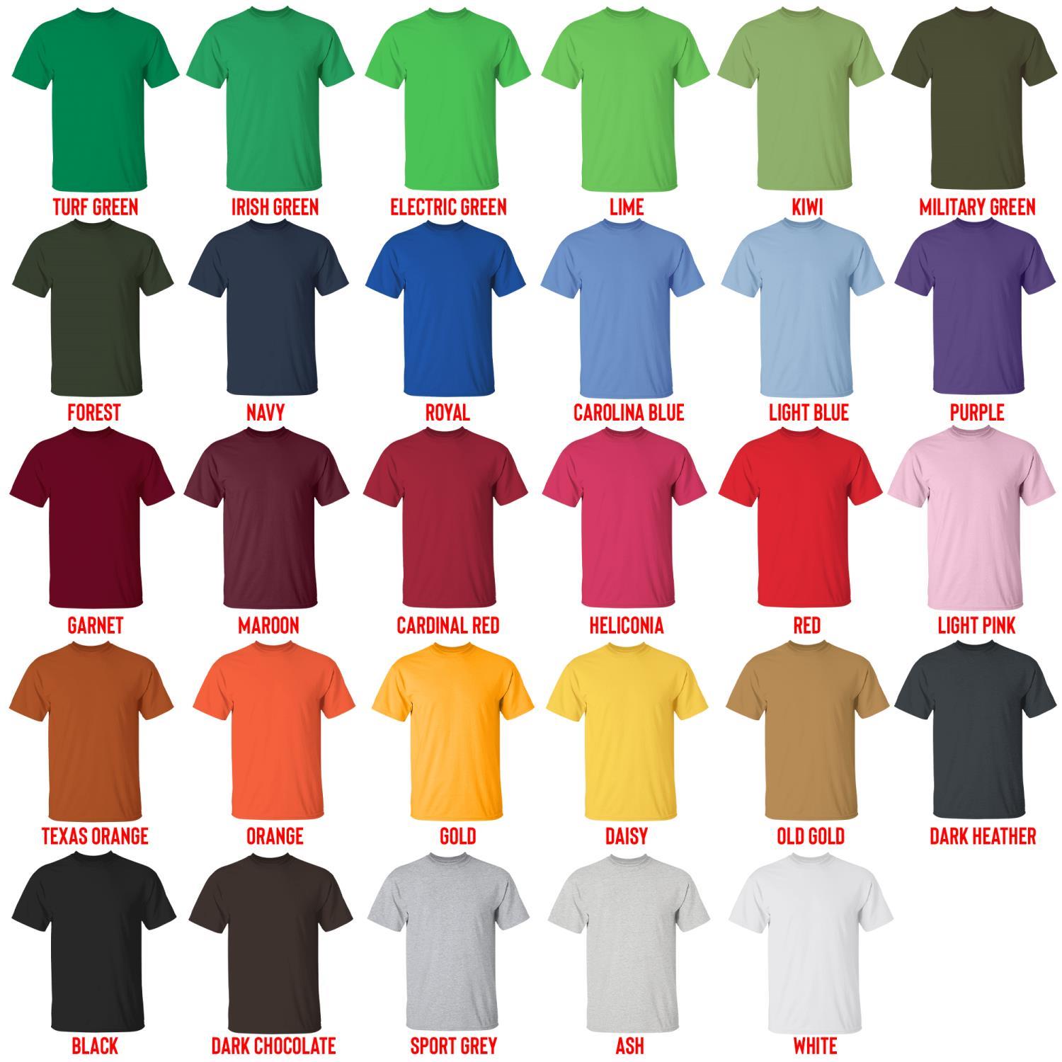 t shirt color chart - Tanya The Evil Store