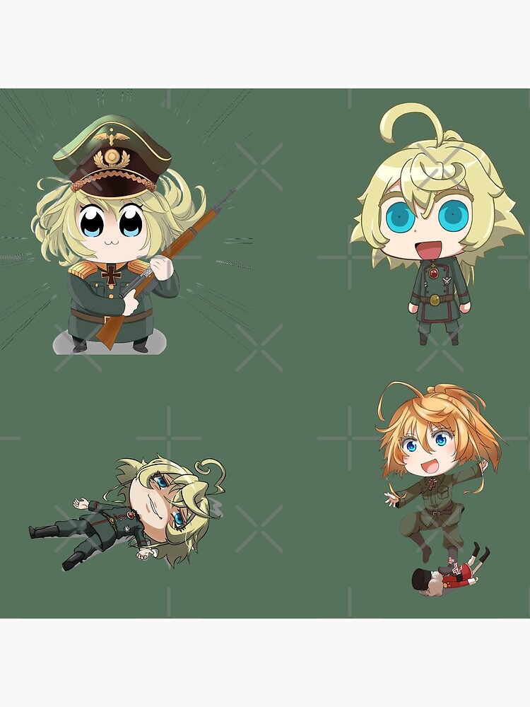 Tanya Degurechaff Chibi Pack Throw Pillow - Image 2