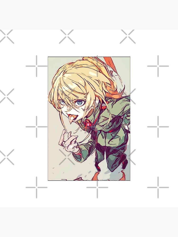 Saga Of Tanya The Evil Tanya Sketch Throw Pillow - Image 2