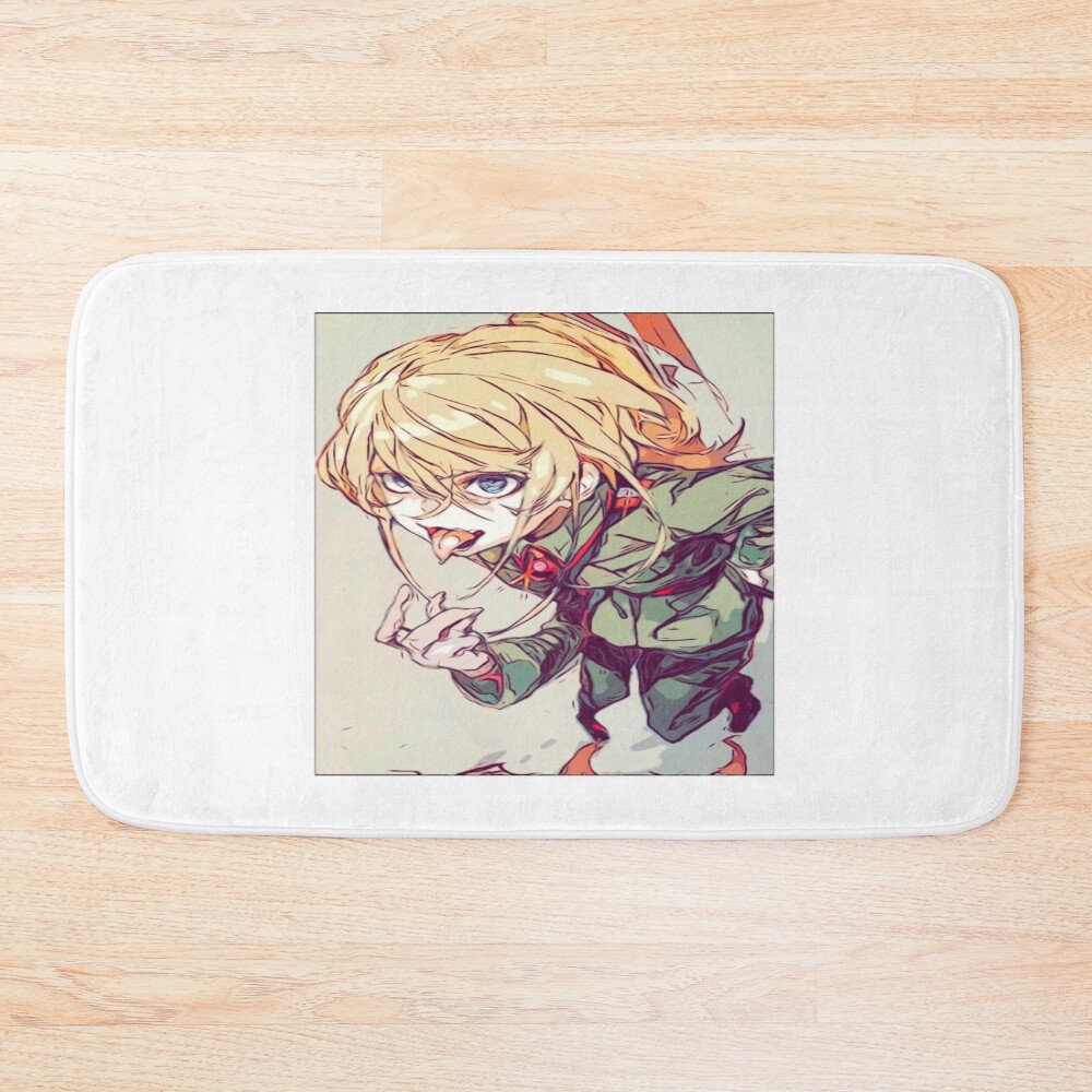 Saga Of Tanya The Evil Tanya Sketch Bath Mat