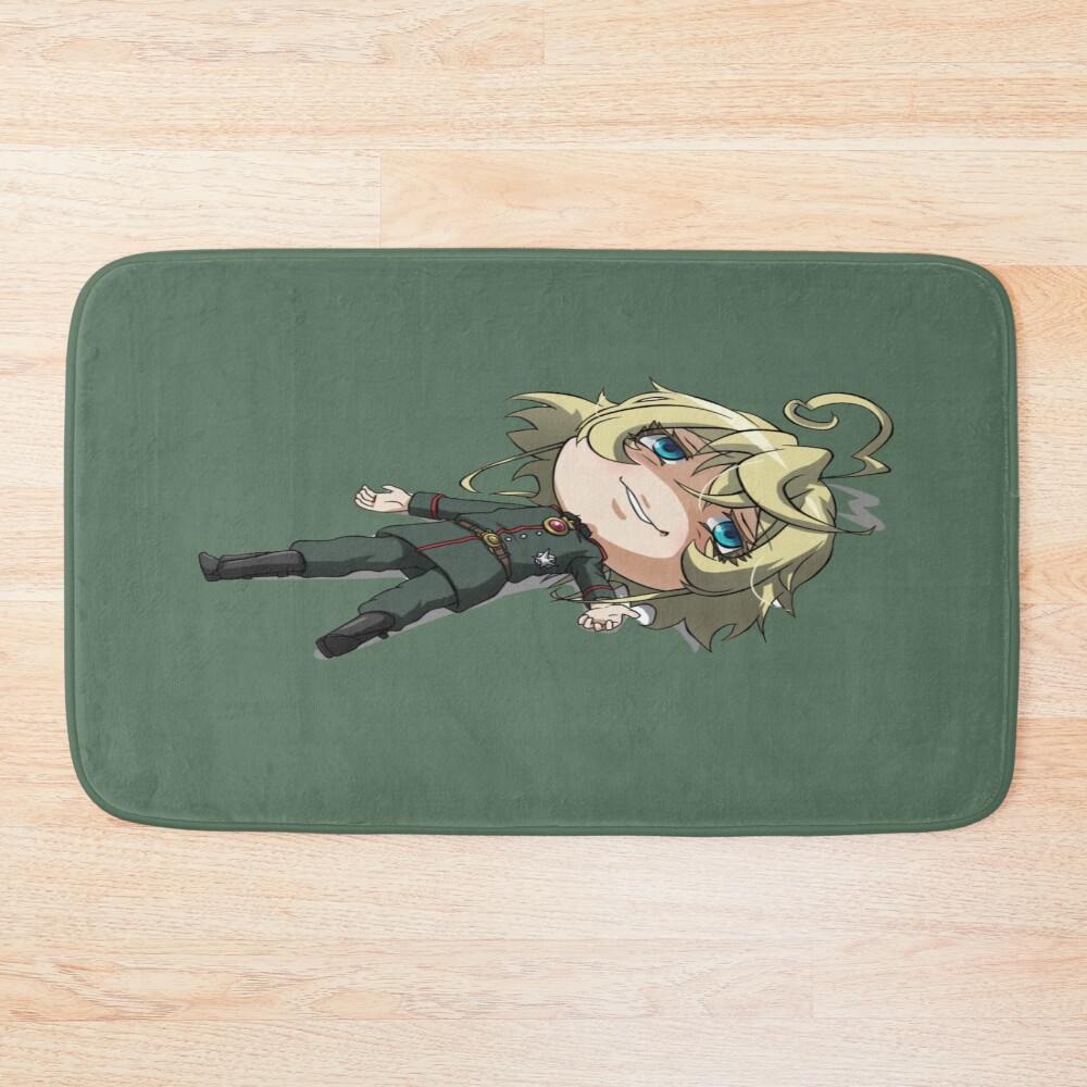 Tanya Degurechaff Chibi Playing Dead Bath Mat