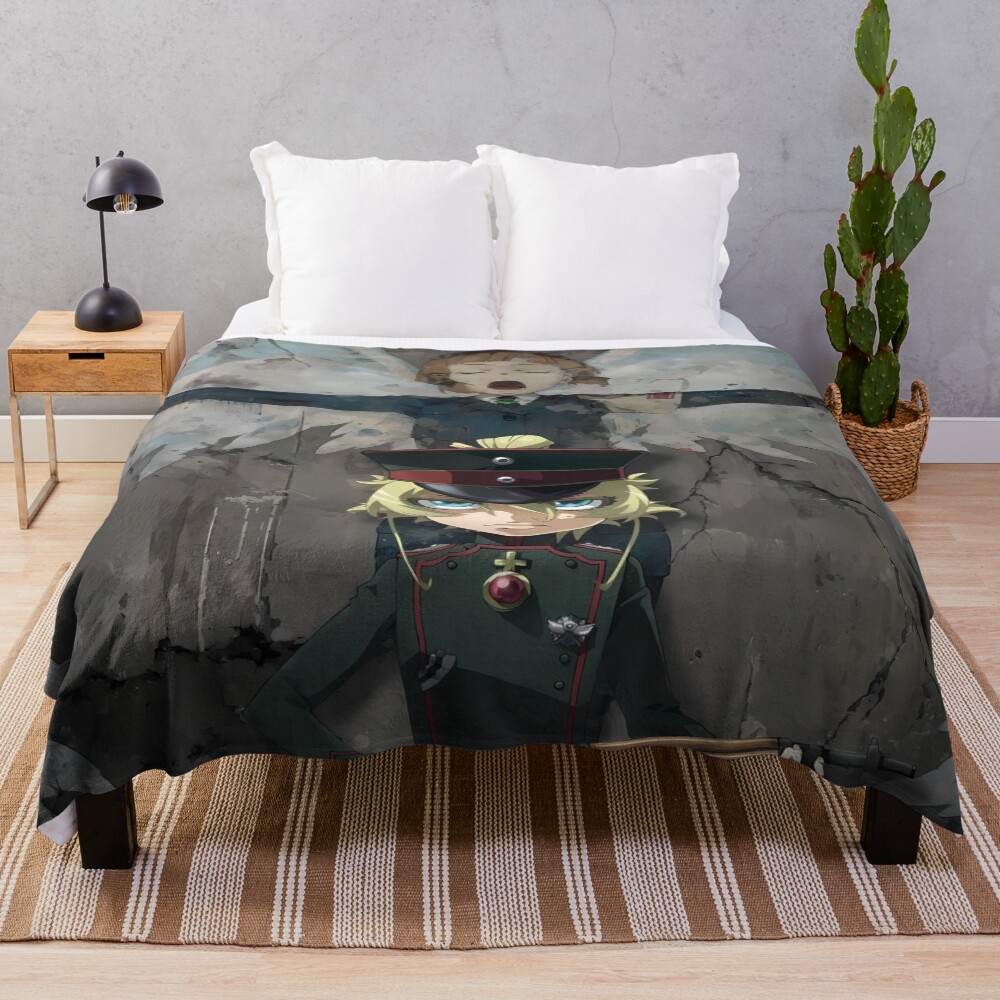 Saga Of Tanya The Evil Movie Throw Blanket