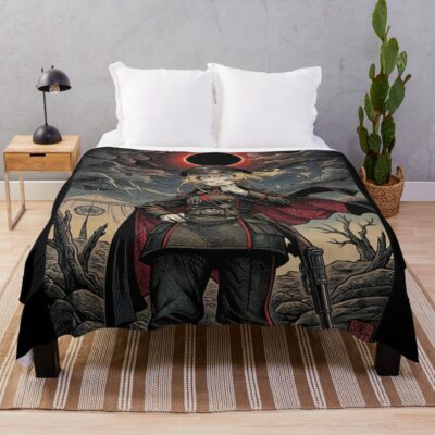 Vintage Tanya Degurechaff Anime Throw Blanket