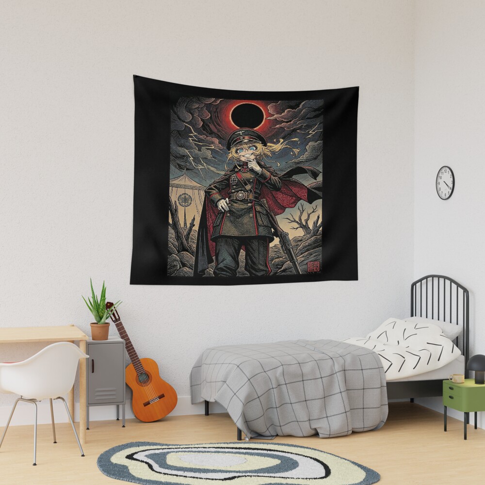 Vintage Tanya Degurechaff Anime Tapestry