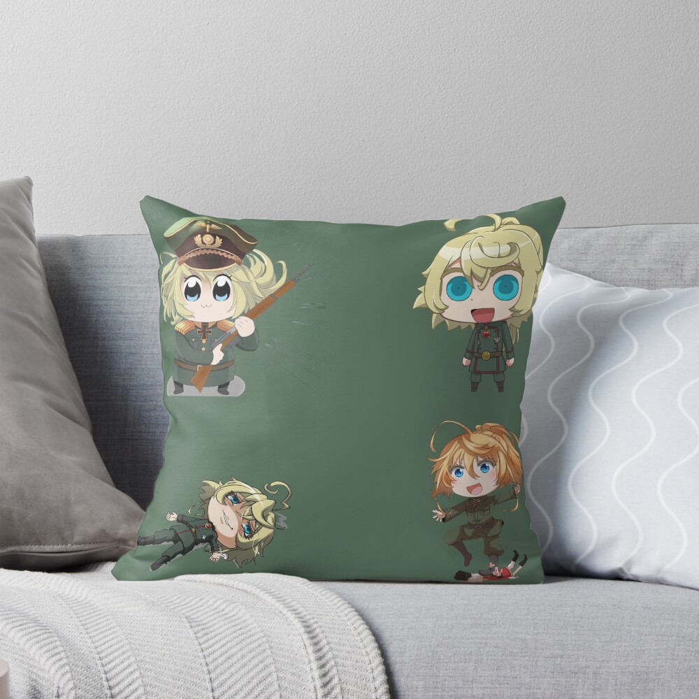 Tanya Degurechaff Chibi Pack Throw Pillow