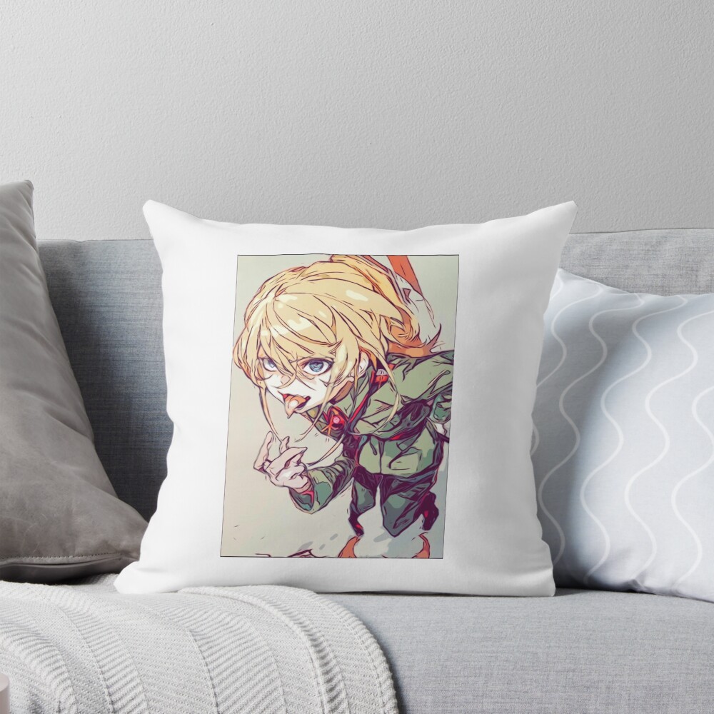 Saga Of Tanya The Evil Tanya Sketch Throw Pillow