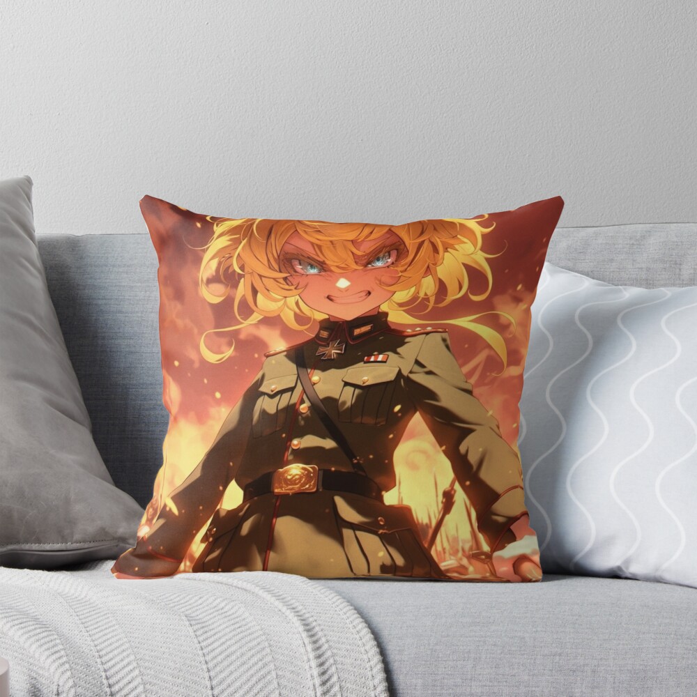Tanya Degurechaff Anime Throw Pillow
