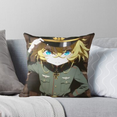Tanya Degurechaff Unit 8 Throw Pillow