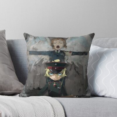 Saga Of Tanya The Evil Movie Throw Pillow