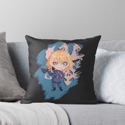 Chibi Tanya Degurechaff Saga Of Tanya The Evil Throw Pillow