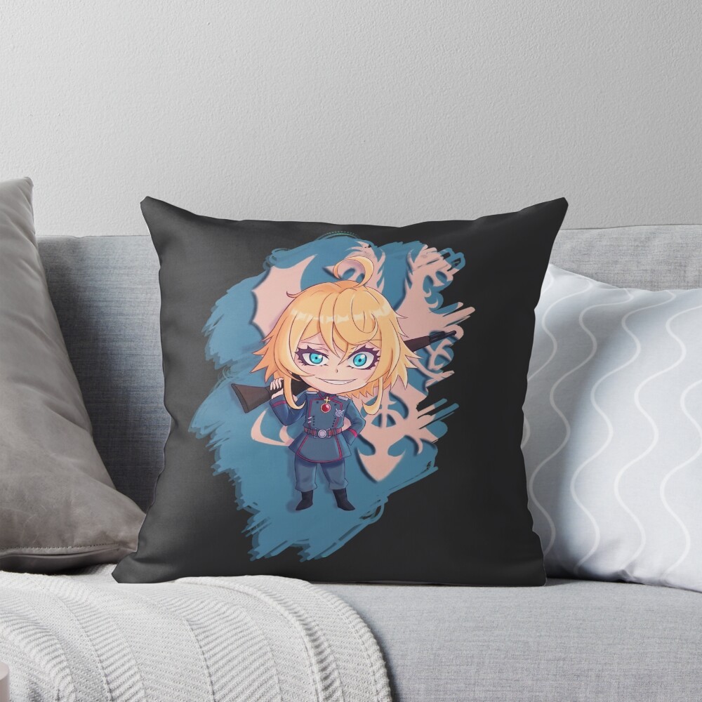 Chibi Tanya Degurechaff Saga Of Tanya The Evil Throw Pillow
