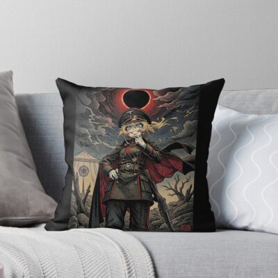 Vintage Tanya Degurechaff Anime Throw Pillow
